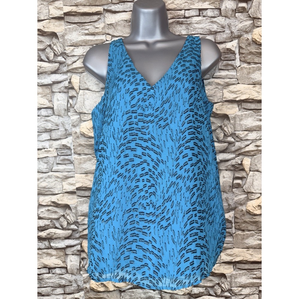 Lilly Pulitzer Florin Silk Sleeveless Top Teal Bay Tank Top Sz Small